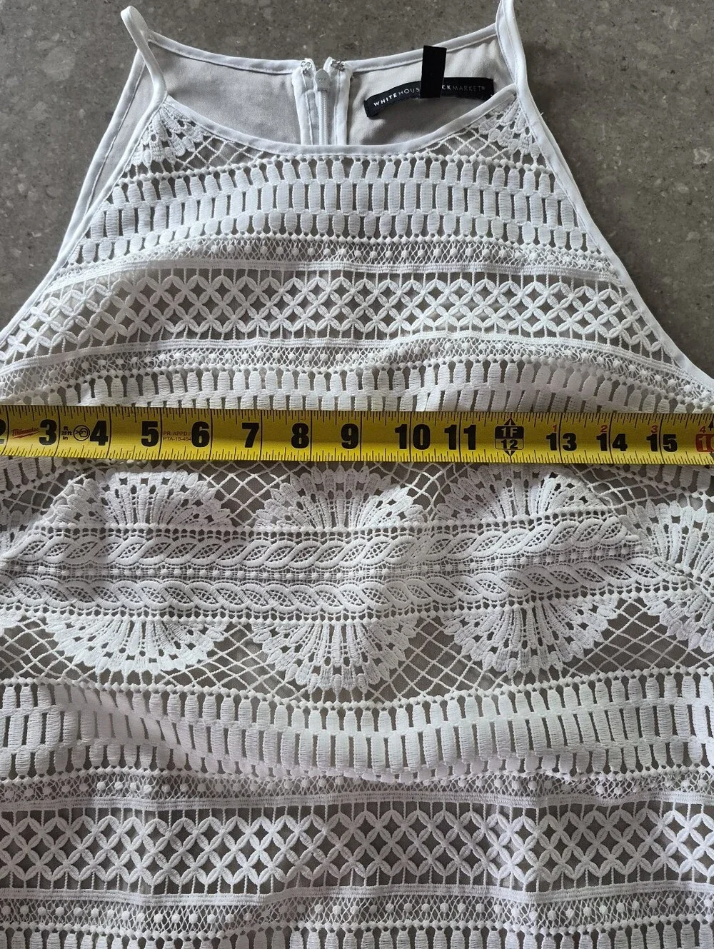 White House Black Market Crochet Dress Womens Size 6 Off White Beige Cream - Picture 6 of 14